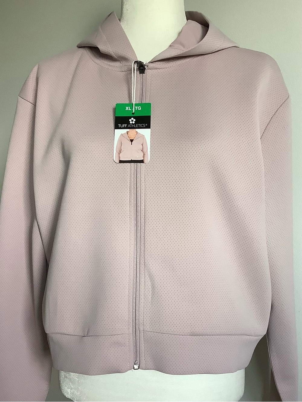 Tuff Athletics Light Mauve Full-Zip Hooded Jacket Women’s Sz. XL.. NEW